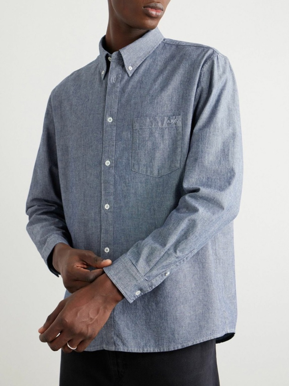 APC Light Blue Men's Oxford Button-Down Shirt